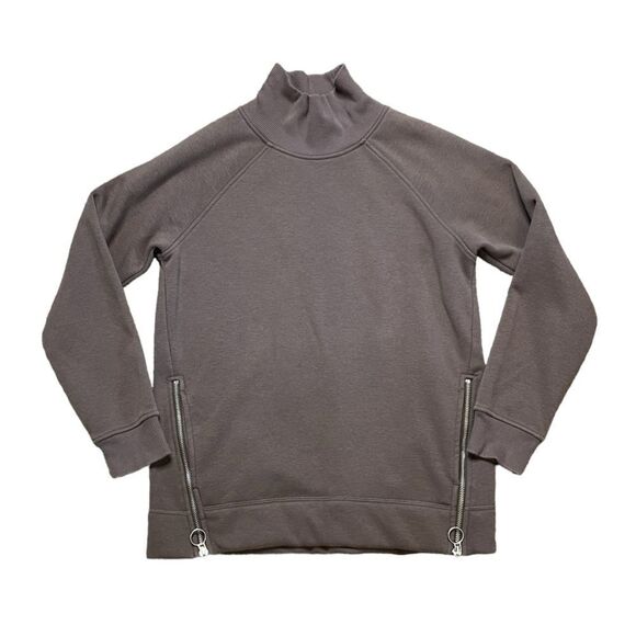 ATHLETA Cozy Karma Side Zip Funnel Neck Brown Size XS - Picture 2 of 8